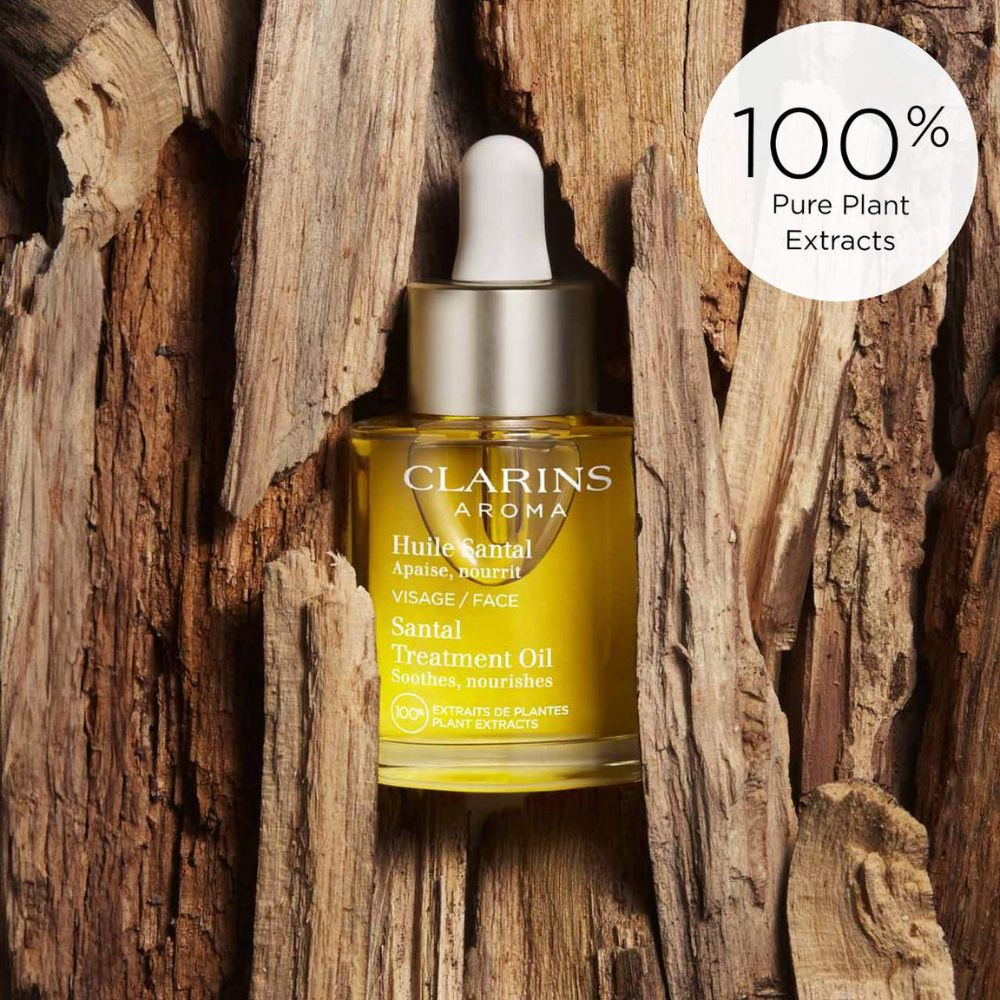 clarins aroma santal treatment oil soothes nourishes dry ski - 3