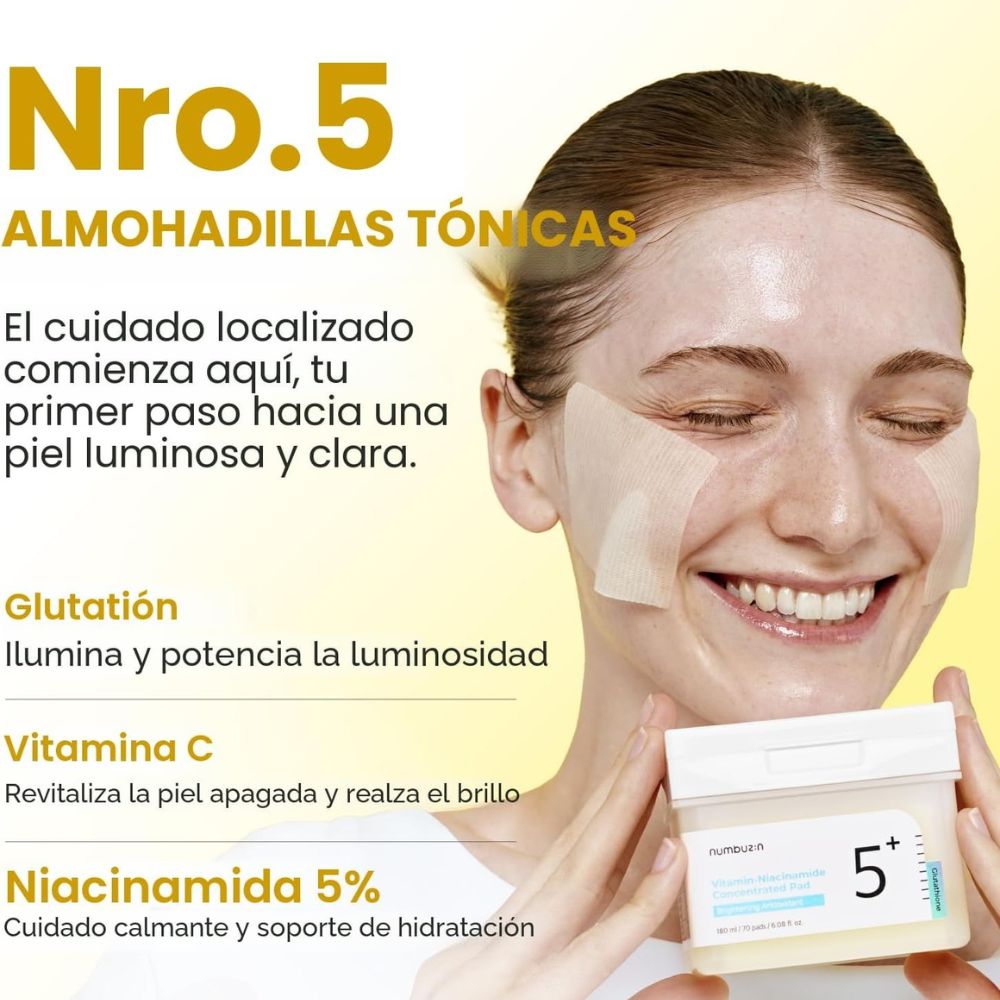 numbuzin 5+ vitamin niacinamide concentrated pad 180ml 70und - 2