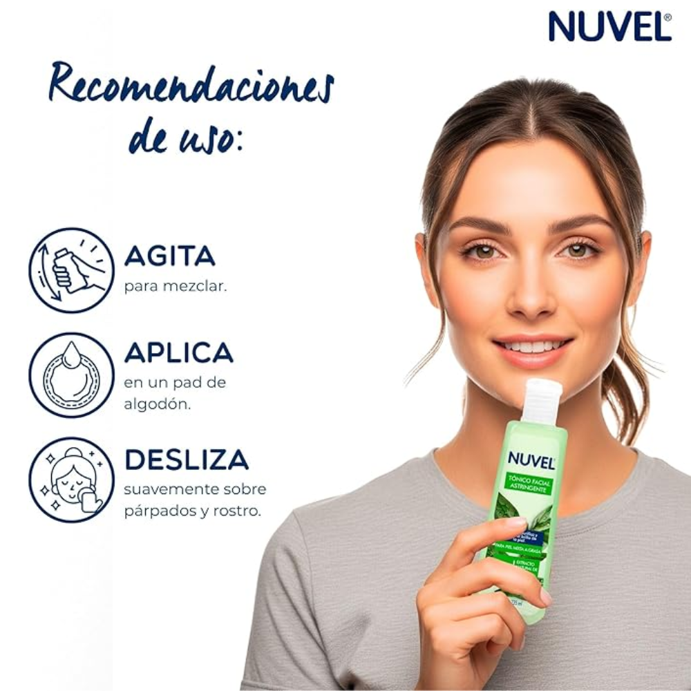nuvel tónico facial astringente para piel mixta a grasa 235m - 4