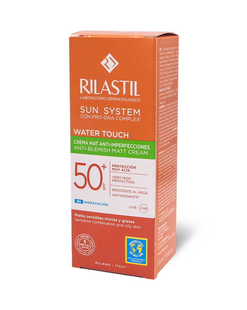 [8050444859360] Sun system crema matificante anti imperfecciones FPS 50 50mL. Rilastil