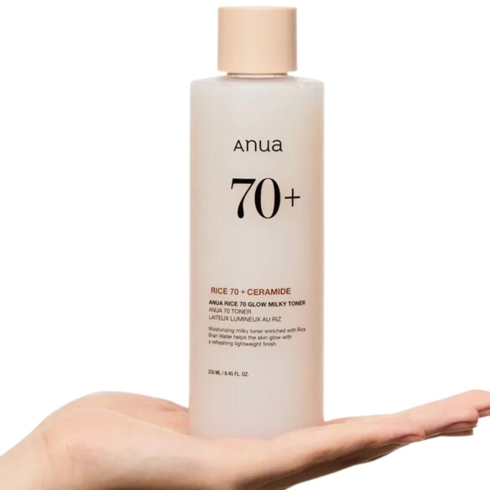 anua rice 70+ glow milky toner 250ml - 3