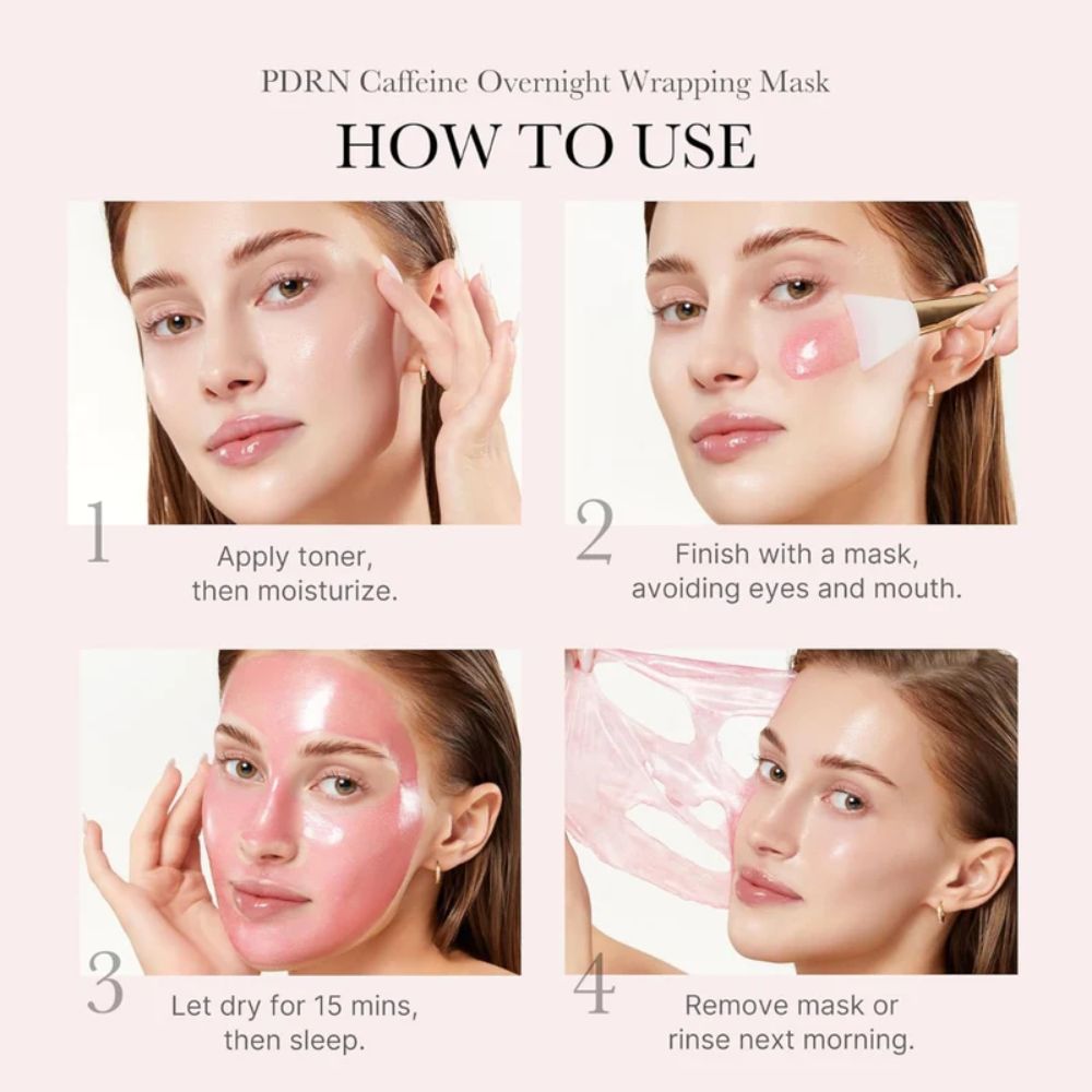 medicube pdrn pink caffeine night wrapping mask 75ml - 2