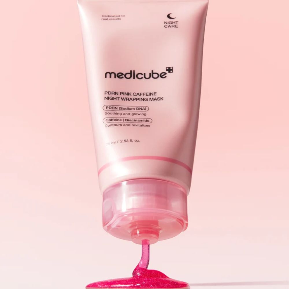 medicube pdrn pink caffeine night wrapping mask 75ml - 3