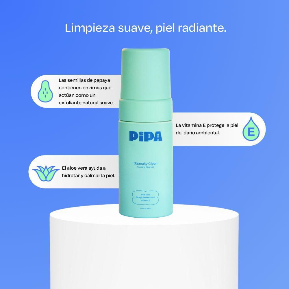 pipa skincare squeaky clean foaming cleanser 100ml - 2