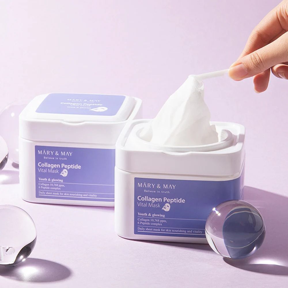 mary & may collagen peptide vital mask 400gr - 3