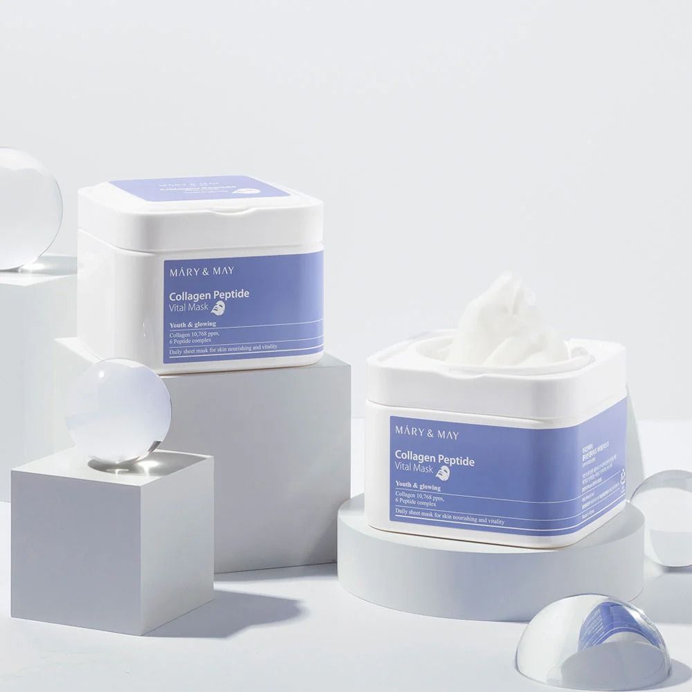mary & may collagen peptide vital mask 400gr - 4