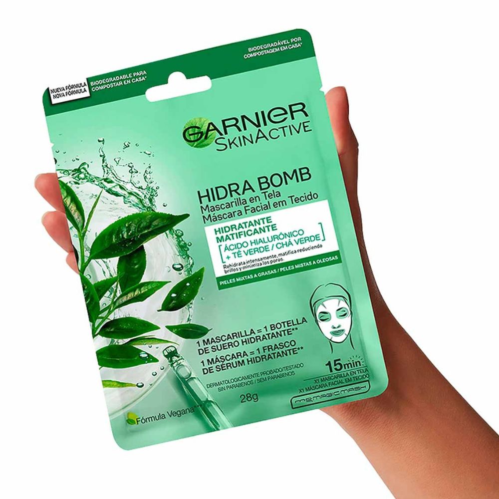 mascarilla facial garnier skinactive te verde matificante 28 - 2