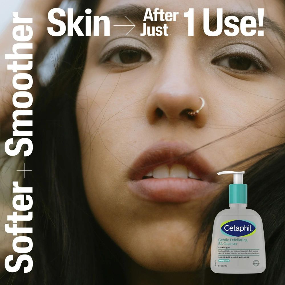 cetaphil gentle exfoliating sa cleanser all skin types 237ml - 2