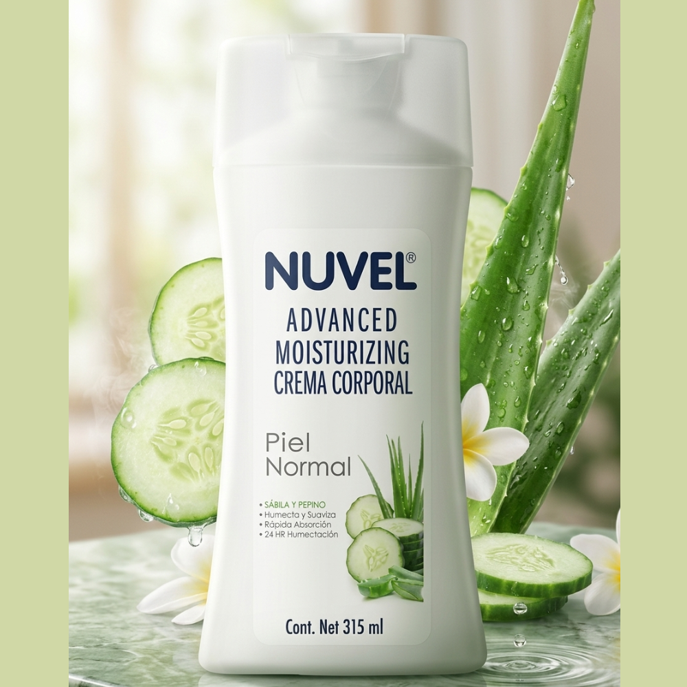 nuvel advanced moisturizing crema corporal sábila y pepino " - 2