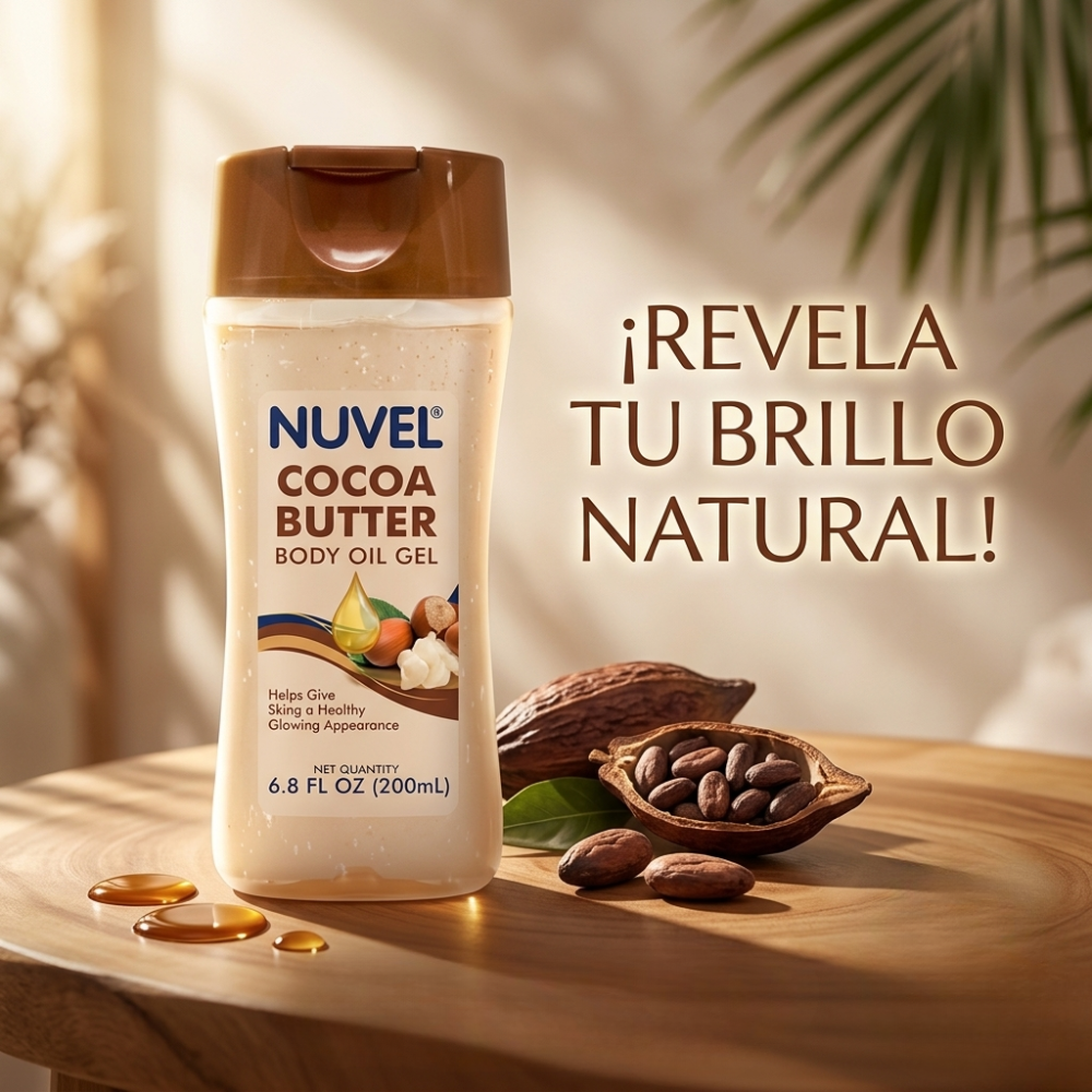 nuvel body oil gel cocoa butter 200ml - 2