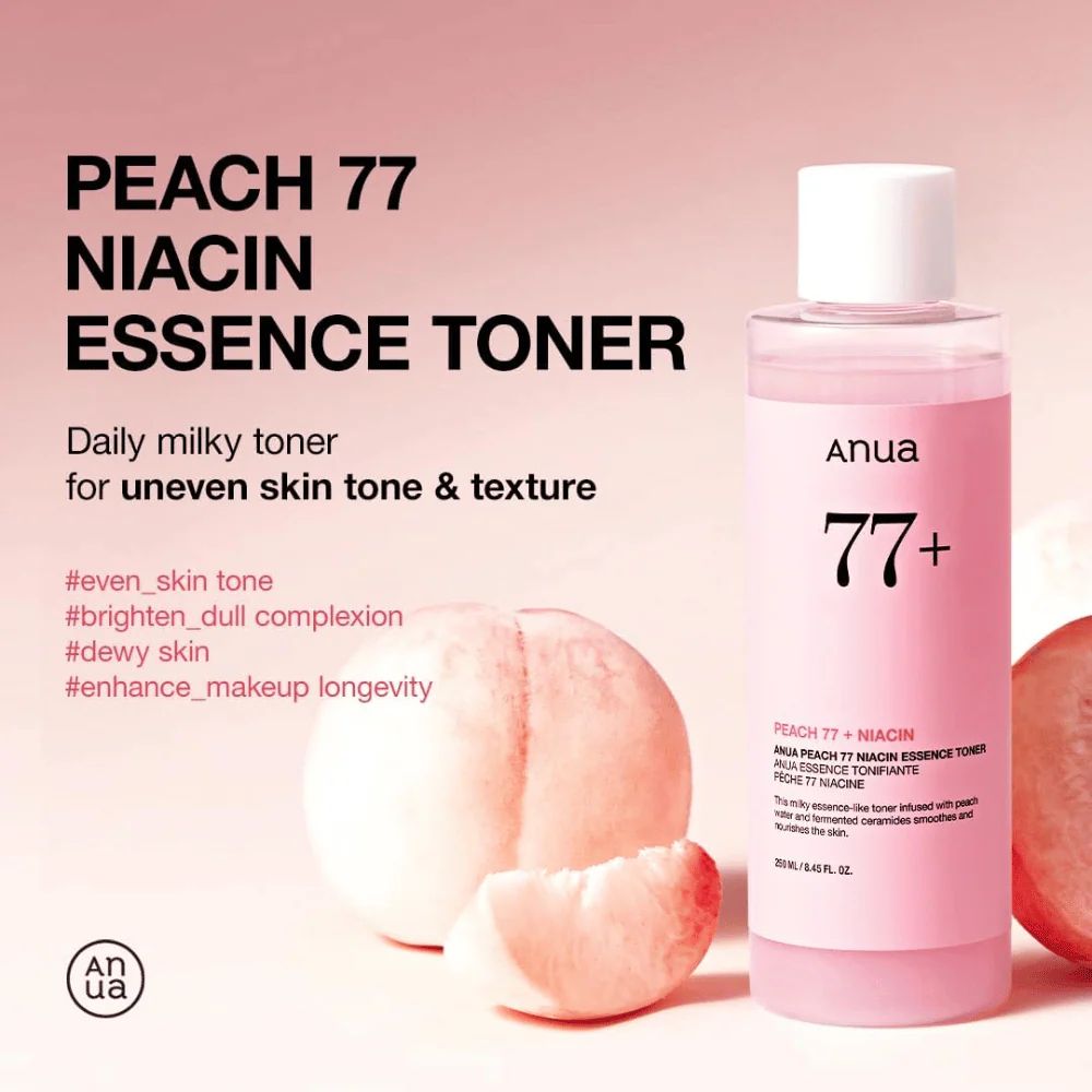 anua 77+ peach 77+niacin essence toner 250ml - 2