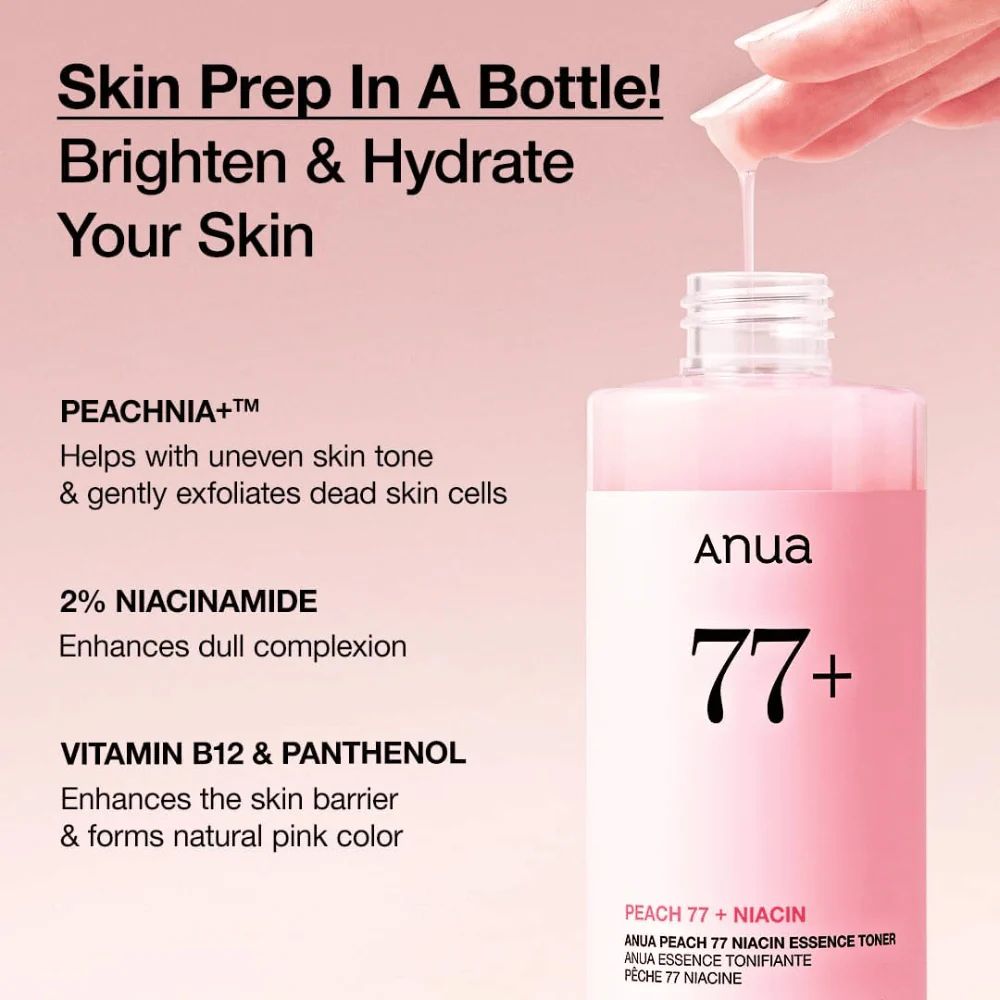 anua 77+ peach 77+niacin essence toner 250ml - 3