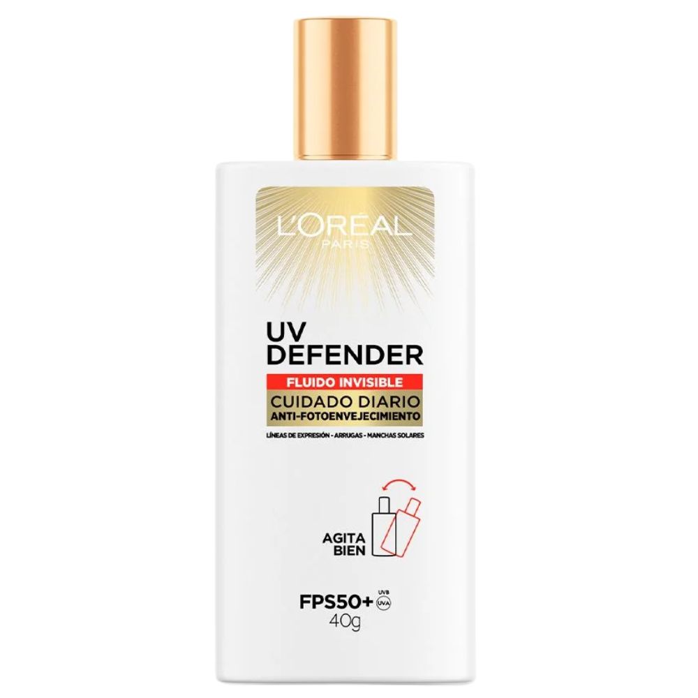 loreal uv defender protector solar spf50 diario fluido invis - 2