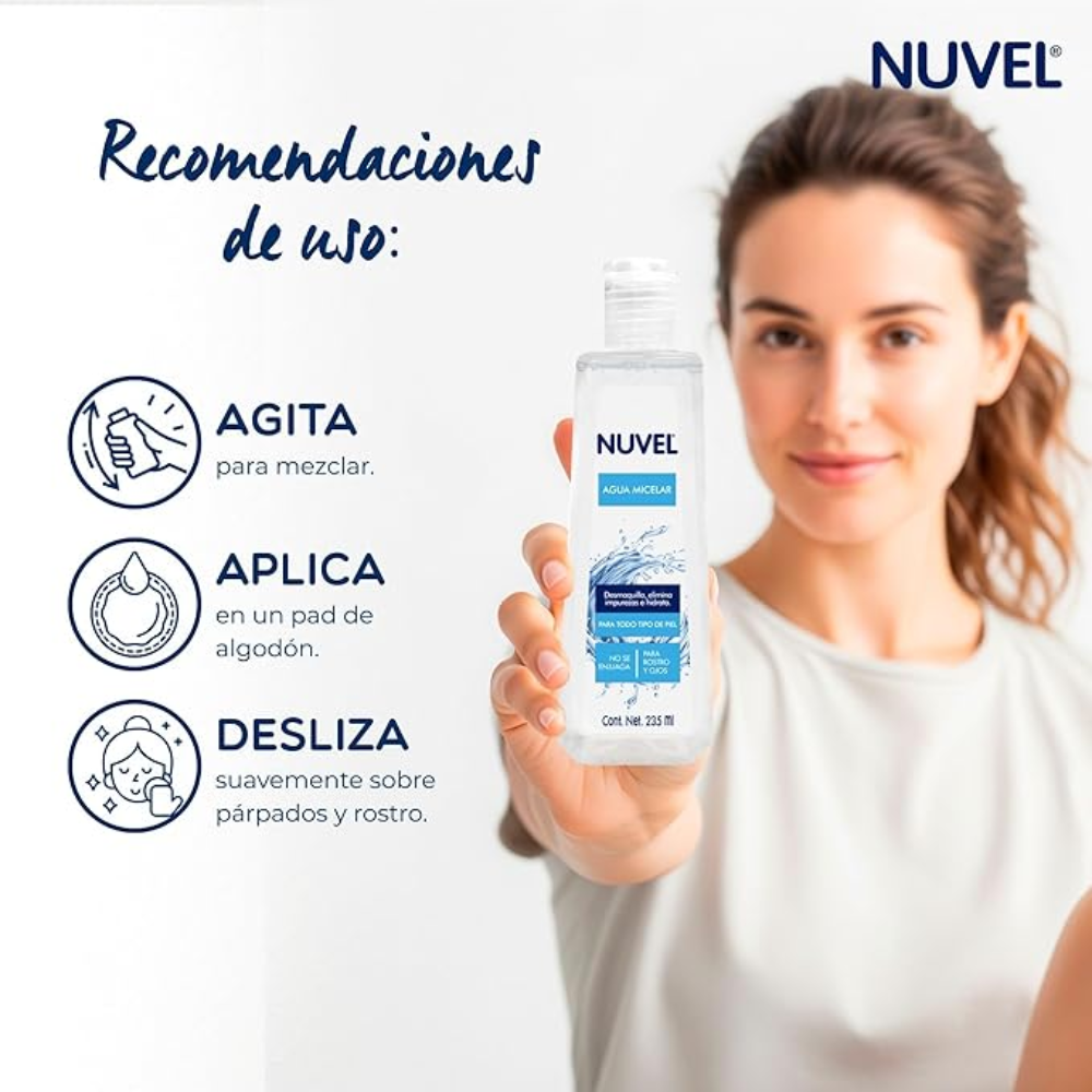 nuvel agua micelar para todo tipo de piel 235ml - 4