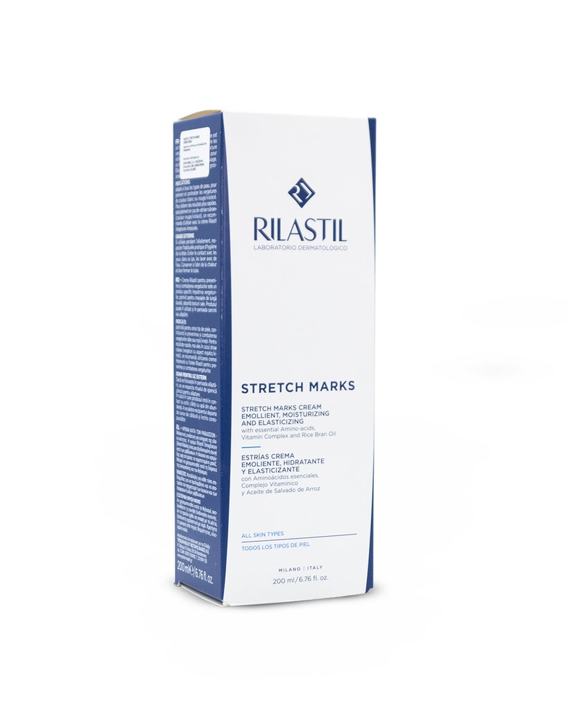 [8055510243036] Stretch marks crema estrías emoliente 200mL. Rilastil