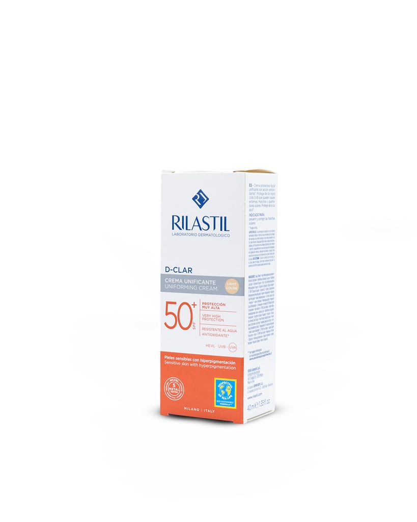 [8050444859506] D-clar crema unificante light FPS 50 40mL. Rilastil