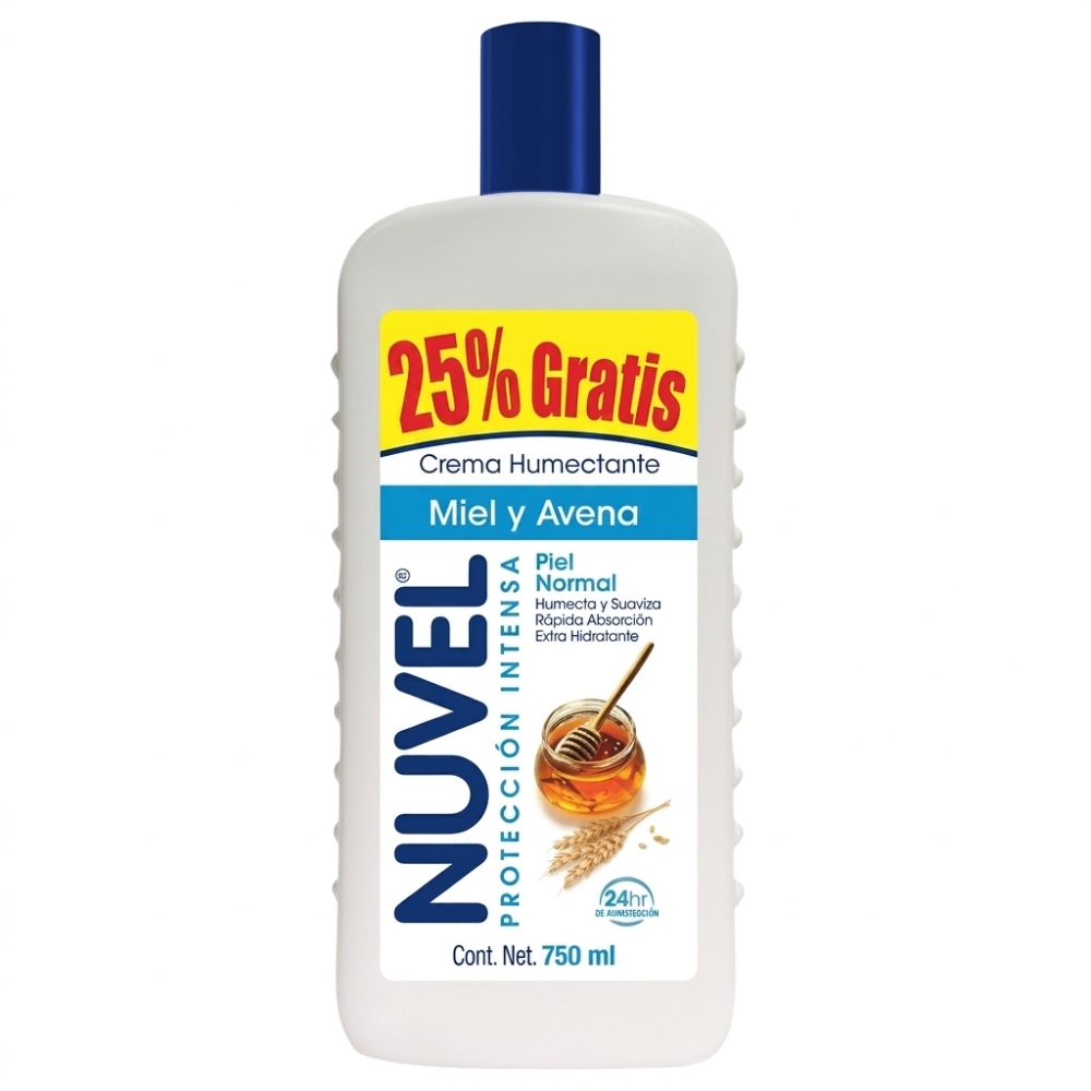 [721676] Nuvel Crema Corporal Proteccion Intensa Miel Y Avena "Piel Normal" 750ml